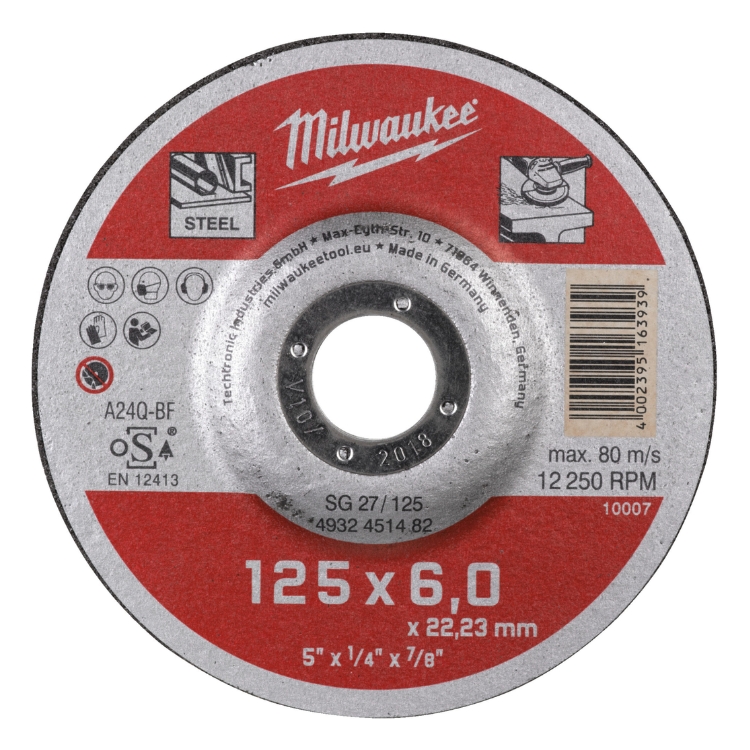 Milwaukee BRUSNA PLOČA ZA METAL SG27 125X6MM