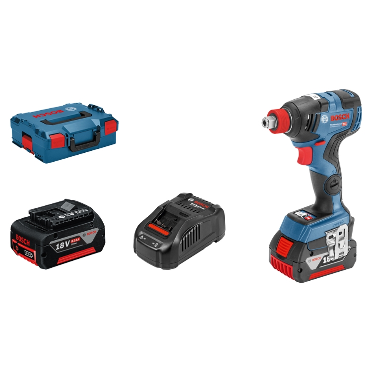 BOSCH GDX 18V-200 C akumulatorski udarni stezač set 2x5.0Ah