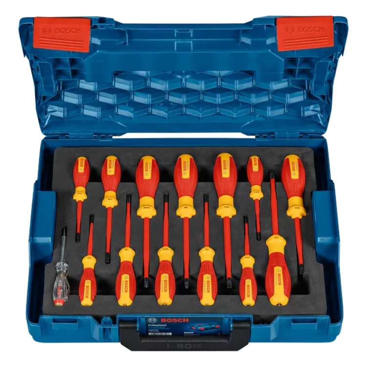 BOSCH 14-dijelni set izvijača VDE + L-BOXX