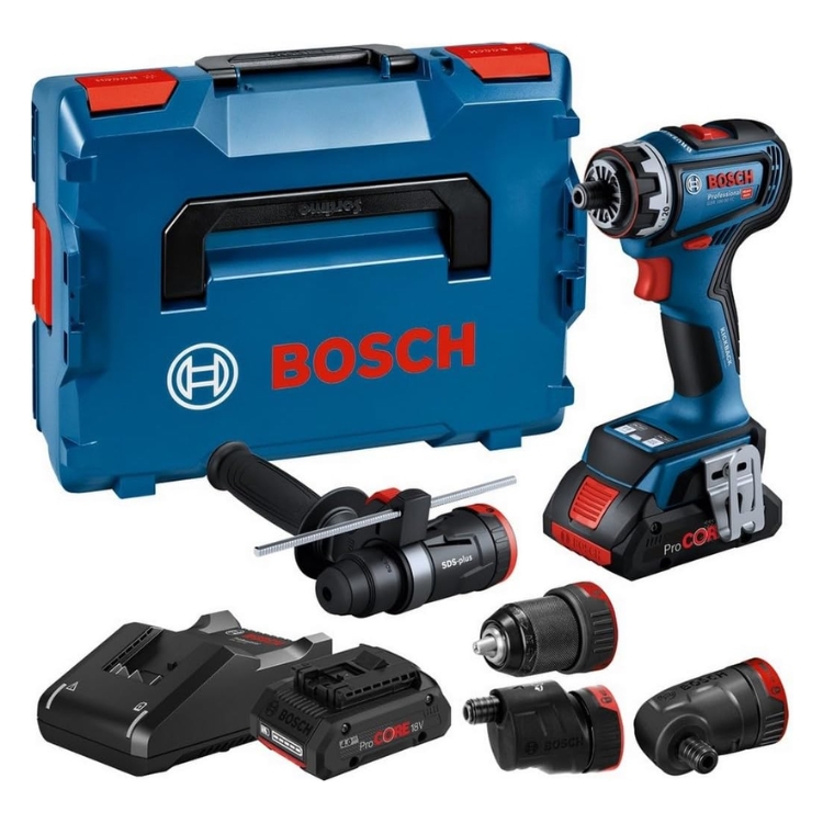 BOSCH aku bušilica GSR 18V-90 FC 2xAku 18V ProCORE 4,0Ah + nastavci + L-BOXX