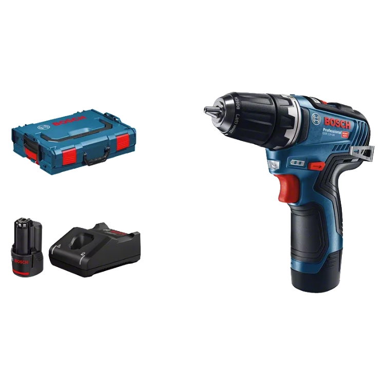 BOSCH aku bušilica-izvijač GSR 12V-35 2xAku 12V 3,0Ah + L-BOXX