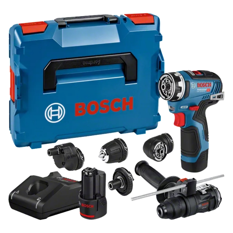 BOSCH aku bušilica-izvijač GSR 12V-35 FC + 5 nastavka 2xAku 12V 3,0Ah + L-BOXX