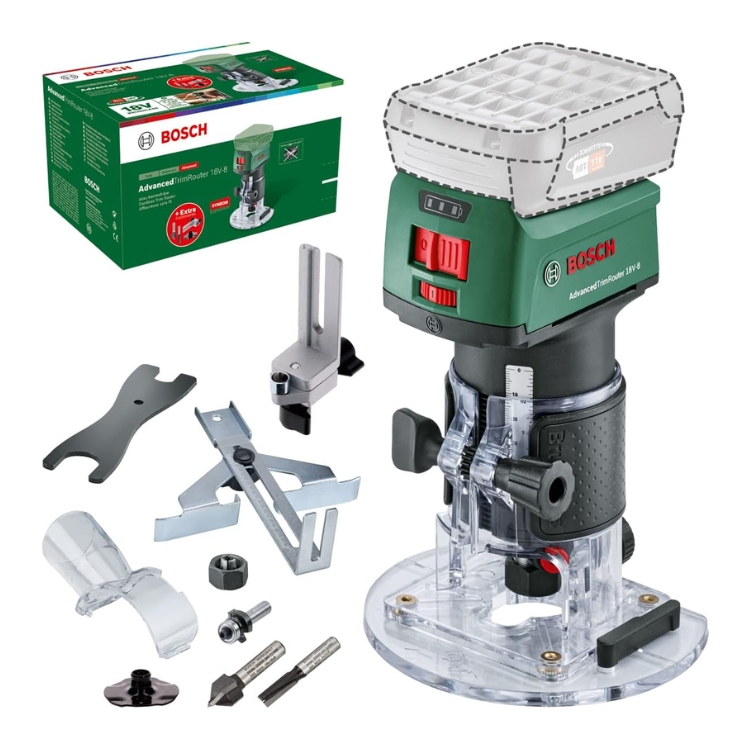 BOSCH aku glodalica rubova AdvancedTrimRouter 18V-8 + postolja + kovčeg