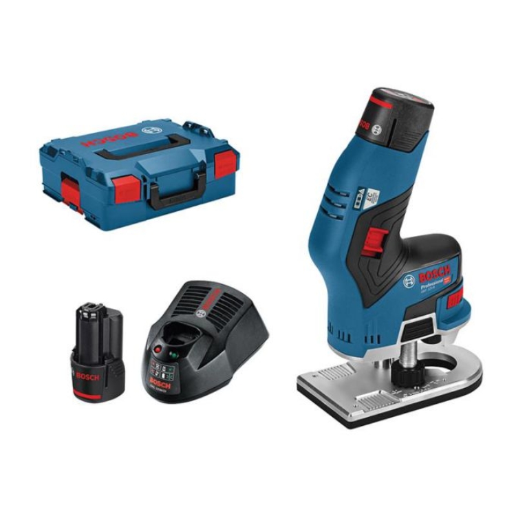 BOSCH aku glodalica rubova GKF 12V-8 2xAku 12V 3,0 Ah + L-BOXX