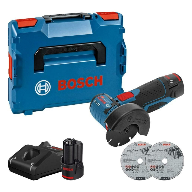 BOSCH aku kutna brusilica GWS 12V-76 2xAku 12V 3,0Ah + L-BOXX