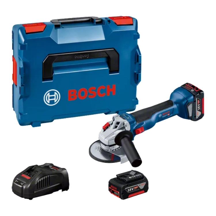 BOSCH aku kutna brusilica GWS 18V-10 P 2xAku 18V 5,0Ah + L-BOXX
