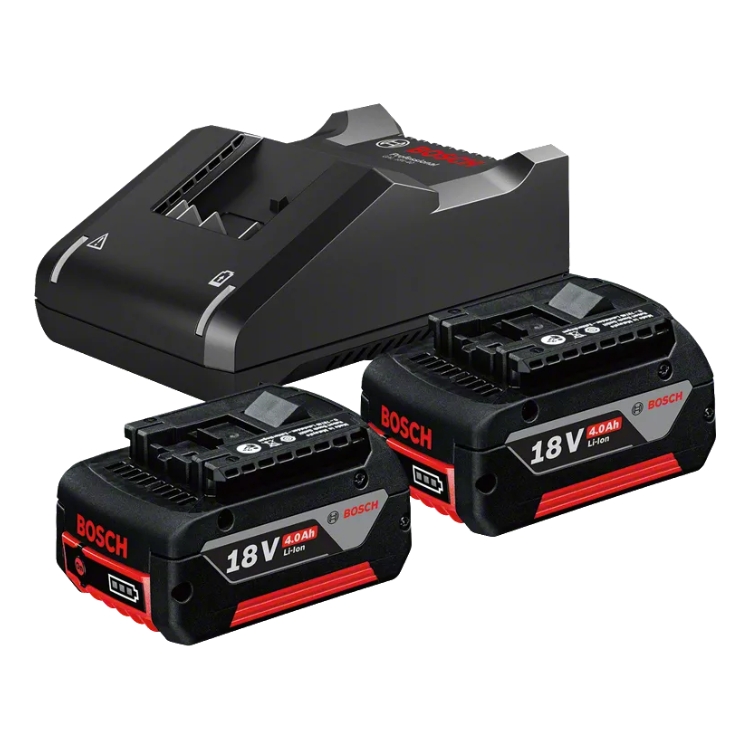 BOSCH aku set 2xAku GBA 18V 4,0Ah + GAL 18V-40