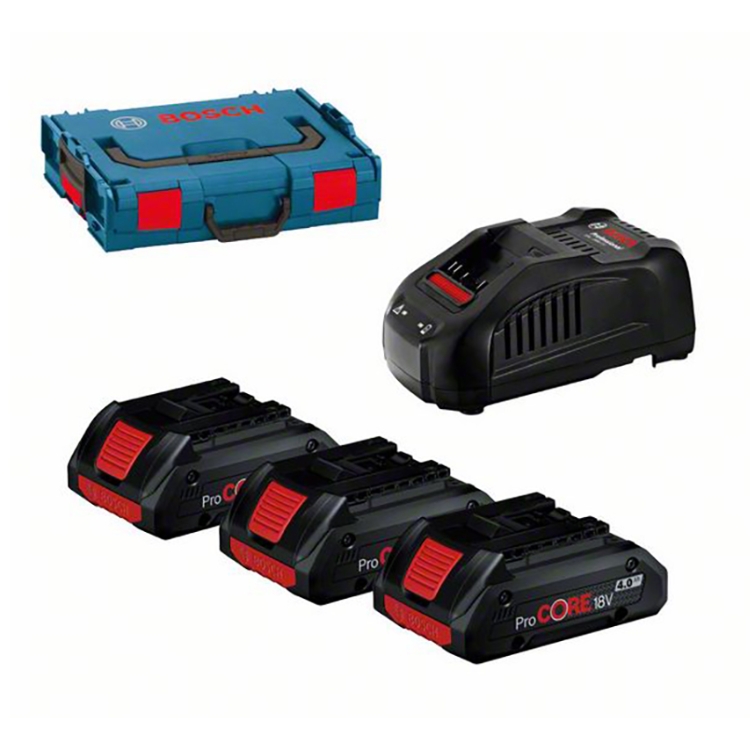 BOSCH aku set 3xAku ProCORE 18V 4,0Ah + GAL1880 CV + L-BOXX