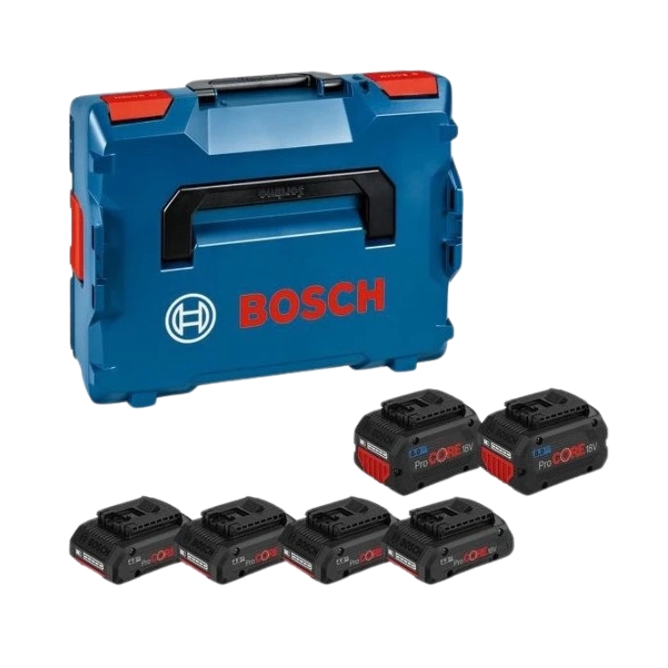 BOSCH aku set 4x ProCORE 18V 4,0Ah + 2x ProCORE 18V 8,0Ah + L-BOXX