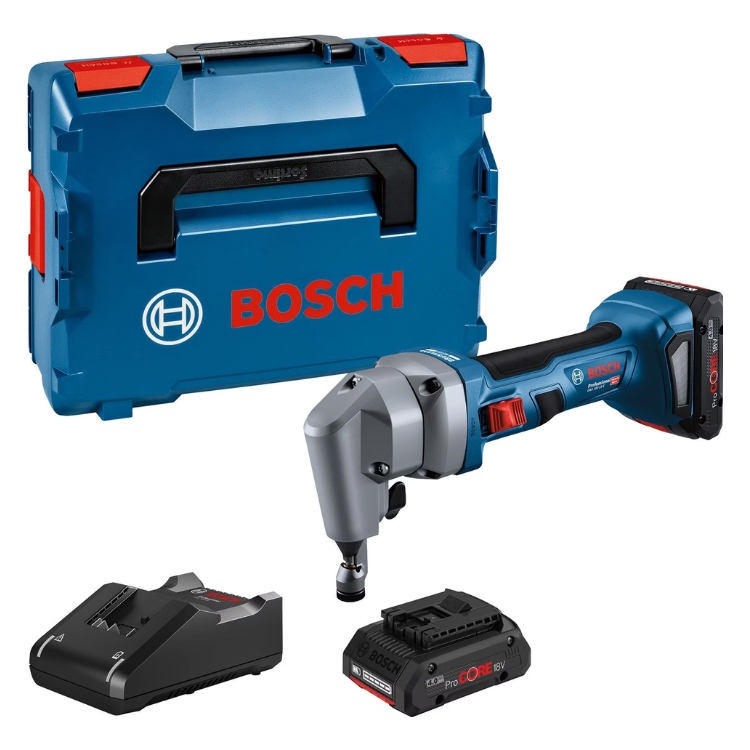BOSCH aku škare za lim GNA 18V-16 E 2xAku 18V ProCORE 4,0Ah + L-BOXX