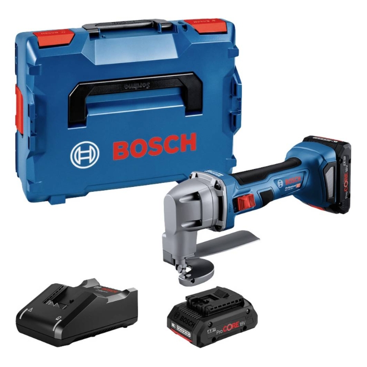 BOSCH aku škare za lim GSC 18V-16 E 2xAku 18V ProCORE 4,0Ah + L-BOXX