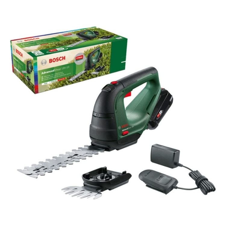 BOSCH aku škare za travu AdvancedShear 18V-10 + nastavak za grmlje + 1xAku 18V 2,0Ah