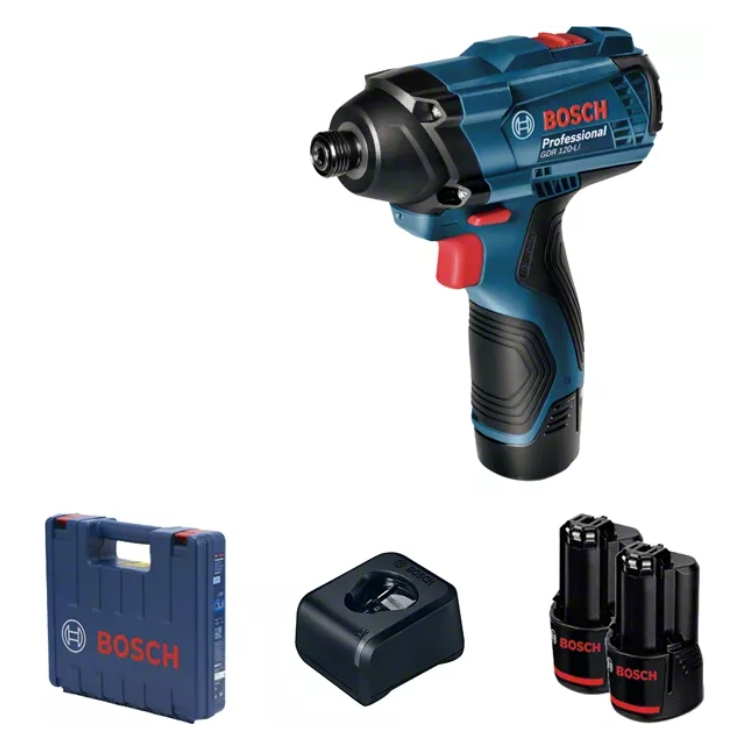 BOSCH aku udarni stezač GDR 120-Li 2xAku 12V 2,0Ah + kovčeg