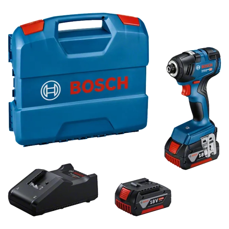 BOSCH aku udarni stezač GDR 18V-200 2xAku 18V 4,0Ah + L-BOXX