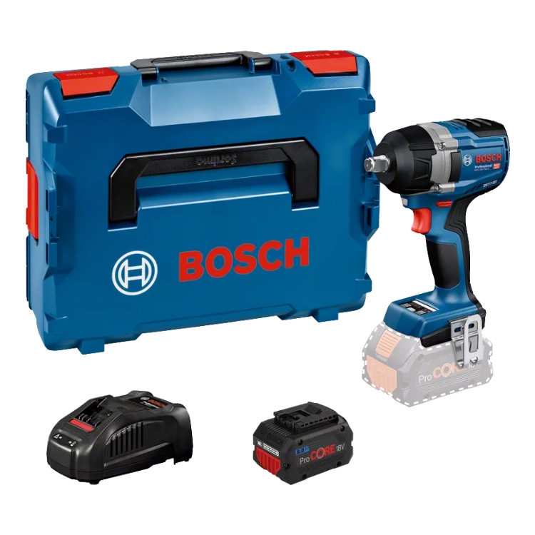 BOSCH aku udarni stezač GDS 18V-750 C 2xAku ProCORE 18V 8,0Ah + L-BOXX