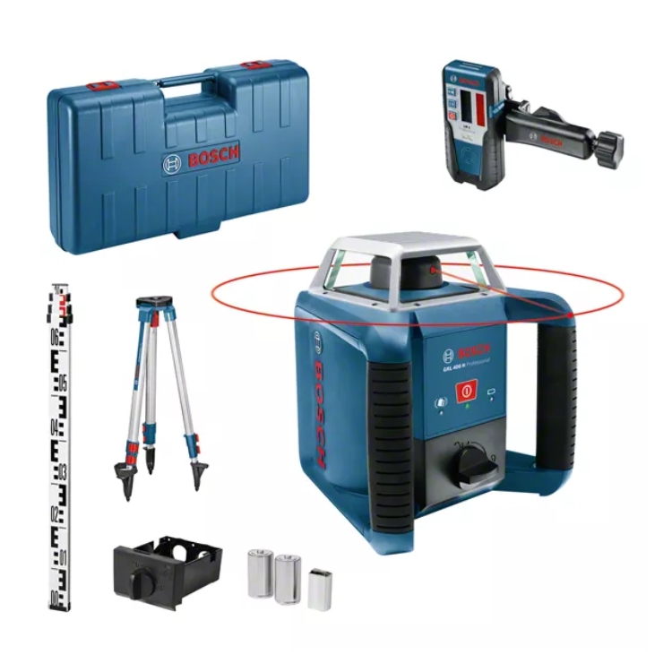 BOSCH građevinski laser GRL 400 H + BT 152 + mjerna letva + kovčeg