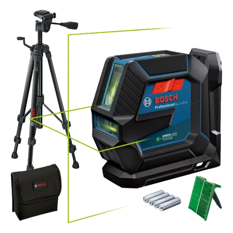 BOSCH križni laserski nivelir GLL 2-15 G + stativ