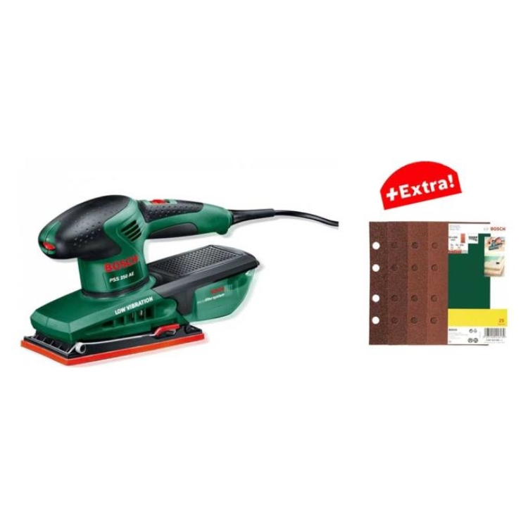 BOSCH oscilirajuća brusilica PSS 250 AE + 25 dijelni set brusnih listova