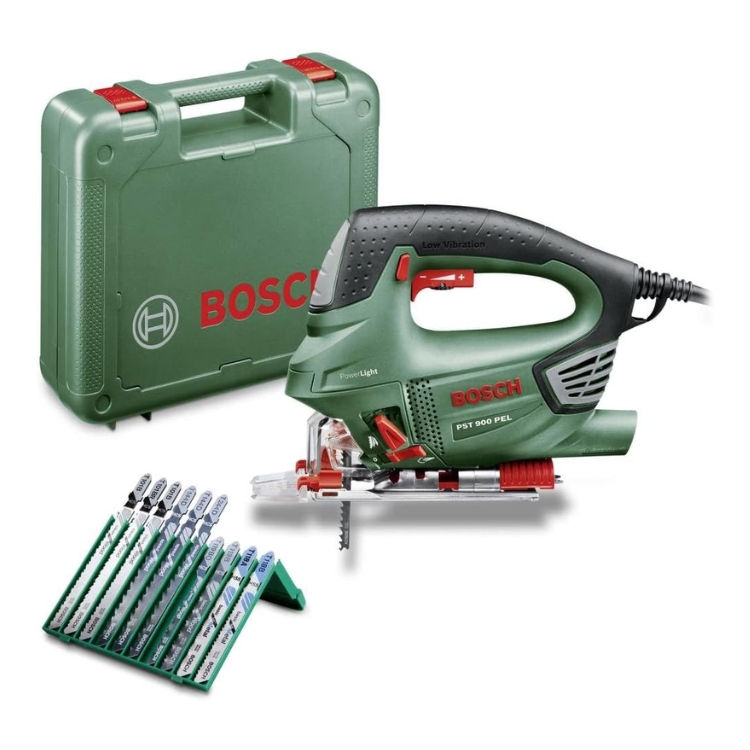 BOSCH ubodna pila PST 900 PEL + 10-dijelni set listova pile + kovčeg