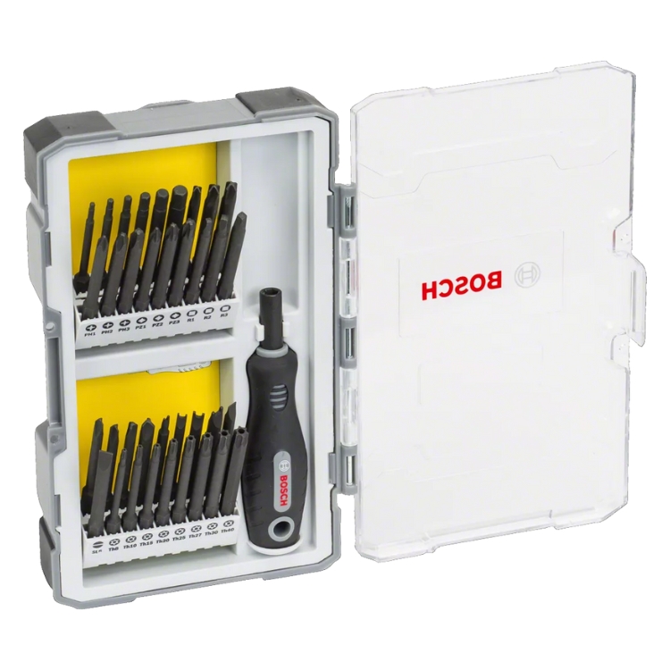 BOSCH 37-dijelni set bitova sa ručkom