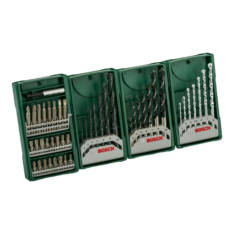 BOSCH 45-dijelni set bitova i svrdla Multipack 3+1 Mini-X-Line