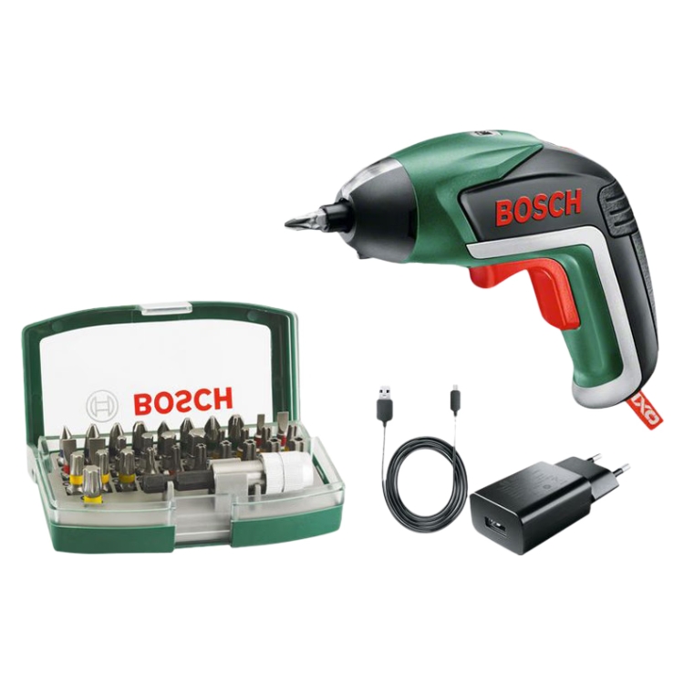 BOSCH aku izvijač IXO V 3,6V 1,5Ah + 32-dijelni set bitova