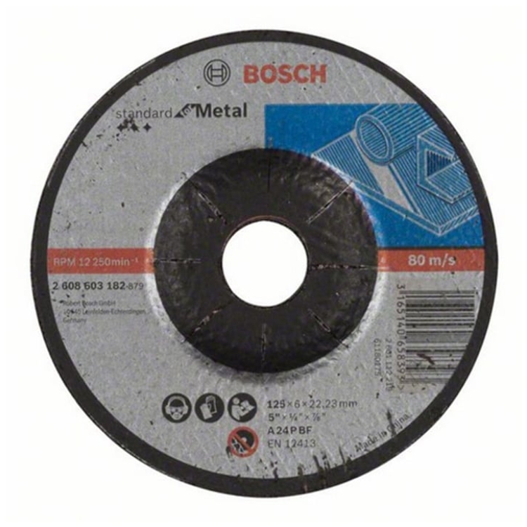 BOSCH brusna ploča za metal koljenasta Standard 125×6 mm