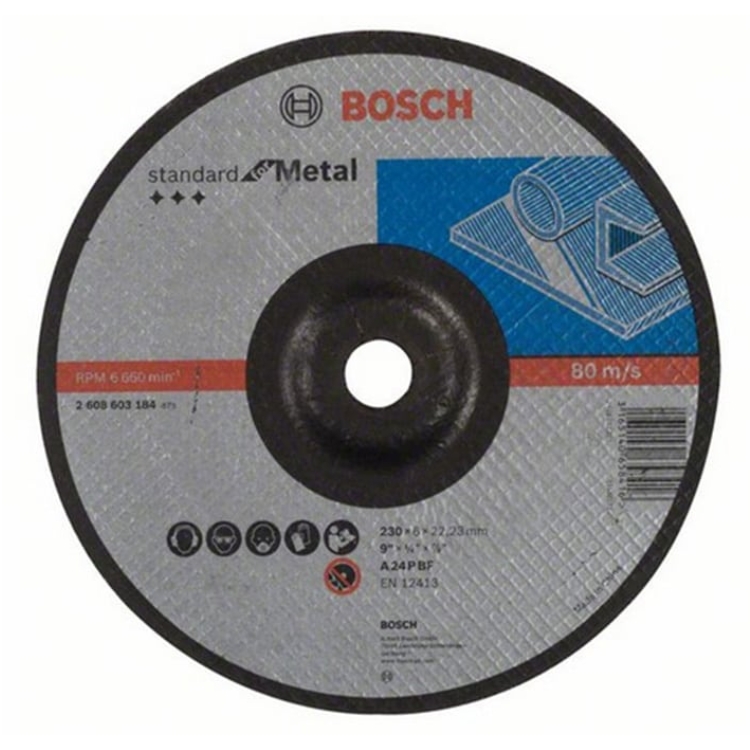 BOSCH brusna ploča za metal koljenasta Standard 230×6 mm