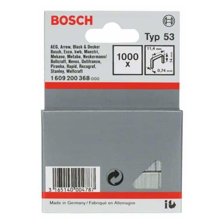BOSCH set spajalica 11,4×14 mm, 1000 kom, tip 53