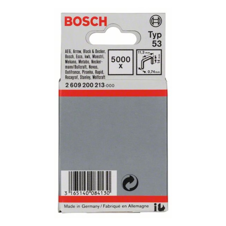 BOSCH set spajalica 11,4×14 mm, 5000 kom, tip 53