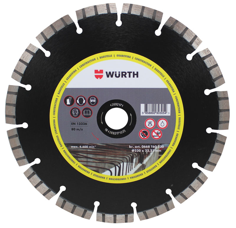 Wurth DIJAMANTNA REZNA PL.-GRAD.-2,6MM-D230X22,23-GERM