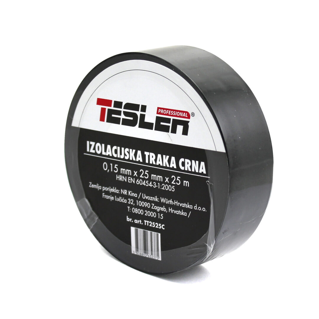 Wurth IZOLIR TRAKA CRNA TESLER 0,15mm x 25mm x 25m