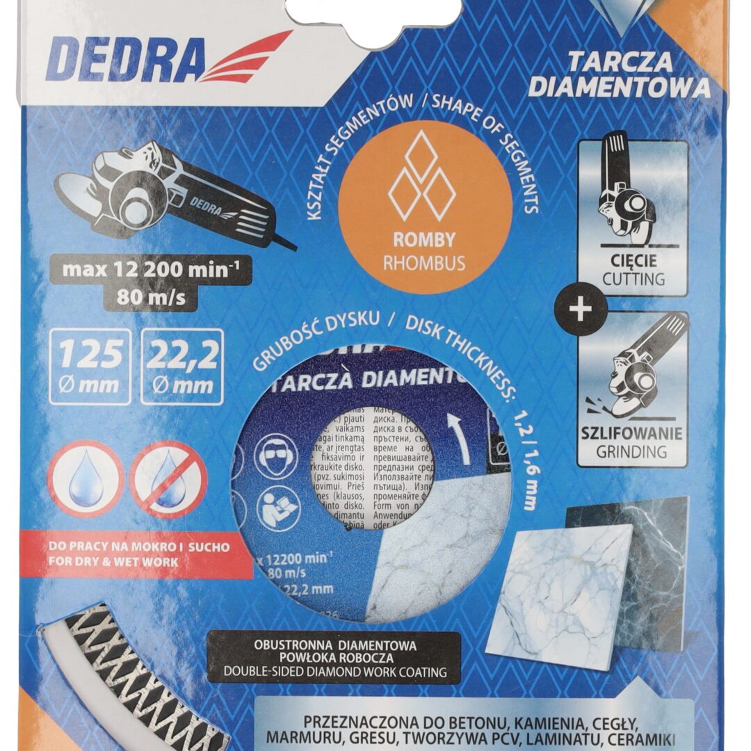 DEDRA dijamantna rezna ploca mokro suho rezanje romb 125 mm alati matic 20259255 Alati Matić Alati vrhunske cijene i kvalitete